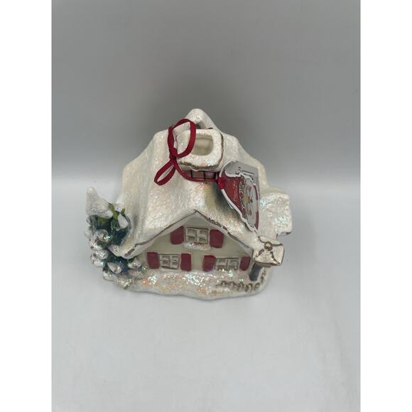 2015 Heather Goldminc Christmas Village Snow Cottage Tea Light Candle Holder - Picture 2 of 12